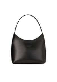 Kazar - Minimalistyczna czarna torebka z gładkiej skóry. Kolor: czarny. Wzór: gładki. Materiał: skórzane. Styl: klasyczny. Rodzaj torebki: na ramię #1