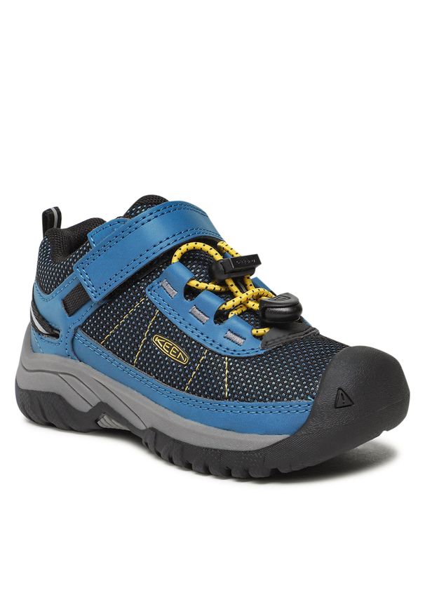 keen - Trekkingi Keen Targhee Sport 1024741 Mykonos Blue/Keen Yellow. Kolor: niebieski. Materiał: skóra. Styl: sportowy