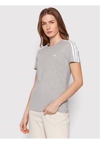 Adidas - adidas T-Shirt Loungewear Essentials 3-Stripes GL0785 Szary Slim Fit. Kolor: szary. Materiał: bawełna #1