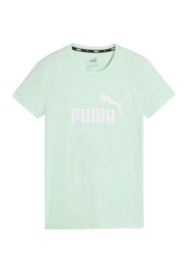 Puma - T-shirt Damski Logo Essential. Kolor: zielony