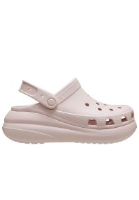 Klapki Crocs Classic Crush Clog 207521-6UR - różowe. Kolor: różowy. Materiał: materiał. Sezon: lato. Obcas: na platformie. Styl: klasyczny