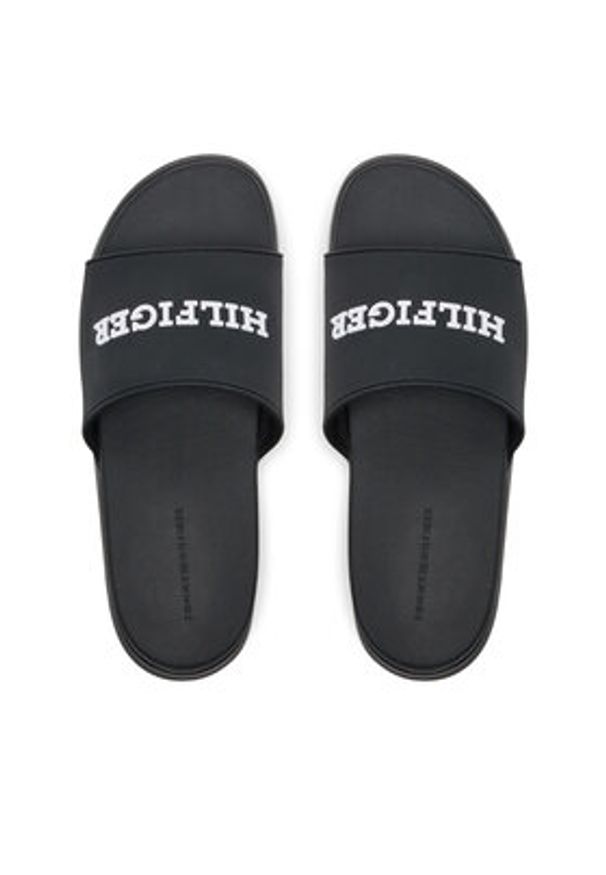 TOMMY HILFIGER - Tommy Hilfiger Klapki FM0FM05430 Czarny. Kolor: czarny. Materiał: skóra