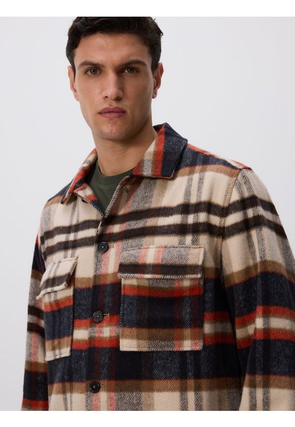 Reserved - Koszula comfort fit w kratę - wielobarwny. Materiał: tkanina