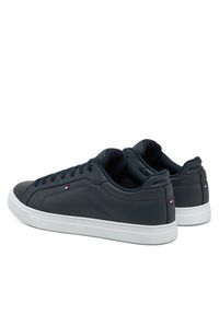 TOMMY HILFIGER - Tommy Hilfiger Sneakersy Icon Court Lth Flag Ess FM0FM05317 Granatowy. Kolor: niebieski. Materiał: skóra