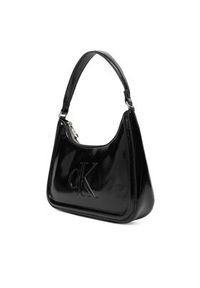 Calvin Klein Torebka Bold Ck Metallic Shoulder Bag LV04F3332G Czarny. Kolor: czarny. Materiał: skórzane #2