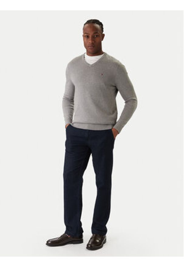 TOMMY HILFIGER - Tommy Hilfiger Sweter Essential MW0MW14745 Szary Regular Fit. Kolor: szary. Materiał: bawełna