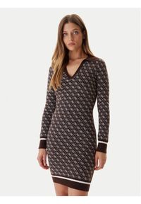 Guess Sukienka dzianinowa W5BK25 Z3JD2 Brązowy Slim Fit. Kolor: brązowy. Materiał: syntetyk #1