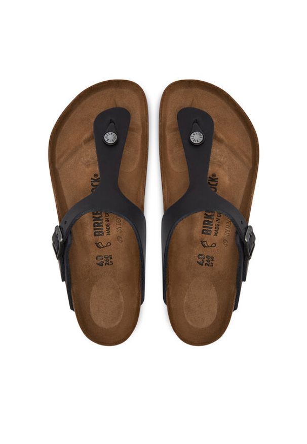 Birkenstock Japonki Gizeh Bs 845251 Czarny. Kolor: czarny. Materiał: skóra
