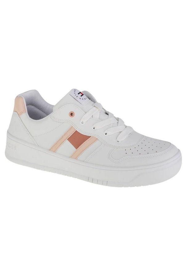TOMMY HILFIGER - Buty Tommy Hilfiger Low Cut Lace-Up Sneaker W T3A4-32143-1351X134 białe. Okazja: na co dzień. Kolor: biały. Materiał: guma, syntetyk, skóra
