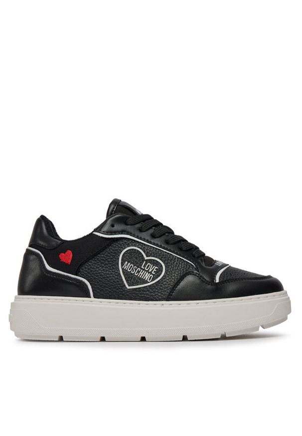 Love Moschino - LOVE MOSCHINO Sneakersy JA15204G1IJC100A Czarny. Kolor: czarny. Materiał: skóra