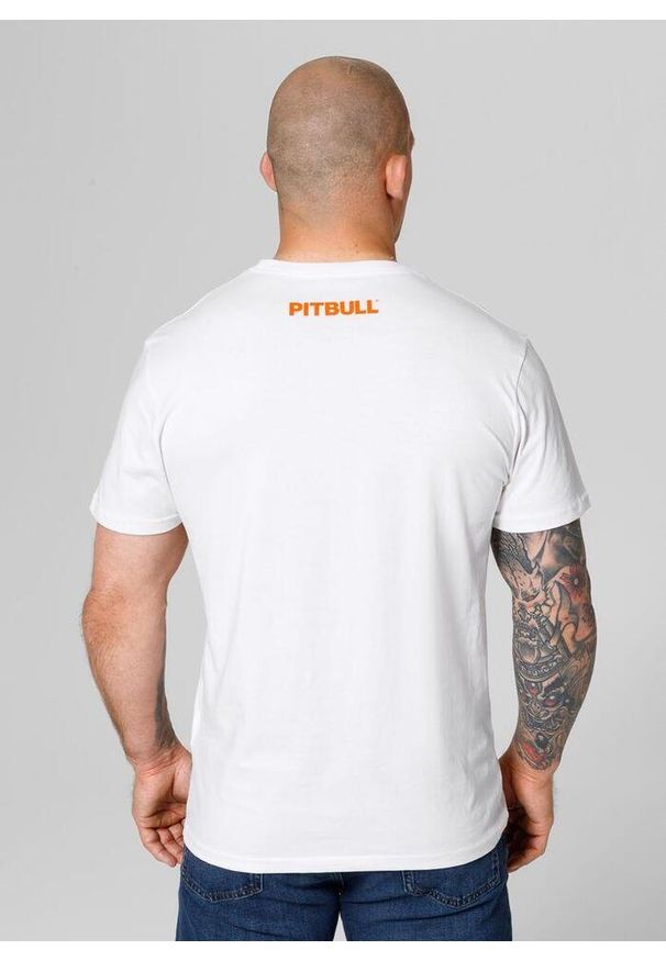 PITBULL - Koszulka bawełniana sportowa t-shirt dla dorosłych Orange Dog 24. Kolor: pomarańczowy, biały, wielokolorowy. Materiał: bawełna