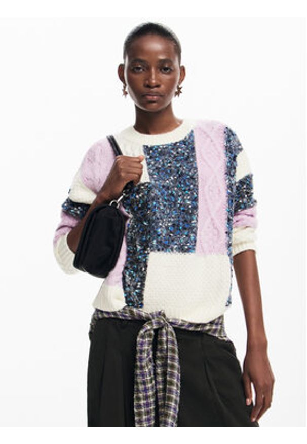 Desigual Sweter Edmonton 24WWJF19 Kolorowy Regular Fit. Materiał: syntetyk. Wzór: kolorowy