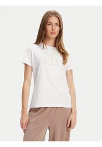 Guess T-Shirt V5YI13J 1314 Biały Regular Fit. Kolor: biały. Materiał: bawełna