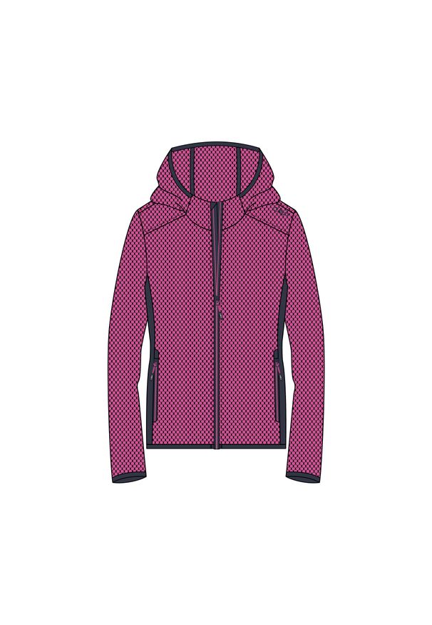 Bluza damska turystyczna CMP 34H2876. Okazja: na co dzień. Kolor: fioletowy. Styl: casual, sportowy. Sport: turystyka piesza