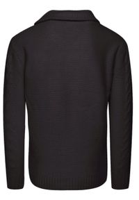 Brave Soul - Grafitowy Dziergany Sweter Zapinany na Guziki, Kardigan, Elegancki - BRAVE SOUL. Okazja: na co dzień. Kolor: szary. Materiał: akryl. Styl: elegancki #2