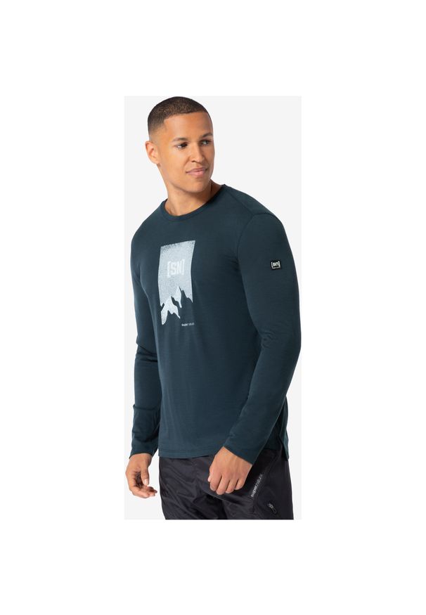 Koszulka z długim rękawem męska SUPER.NATURAL M 2 Pitch LS. Kolor: niebieski. Długość rękawa: długi rękaw. Długość: długie