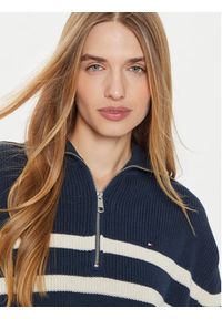 TOMMY HILFIGER - Tommy Hilfiger Sweter WW0WW42141 Granatowy Relaxed Fit. Kolor: niebieski. Materiał: bawełna #4