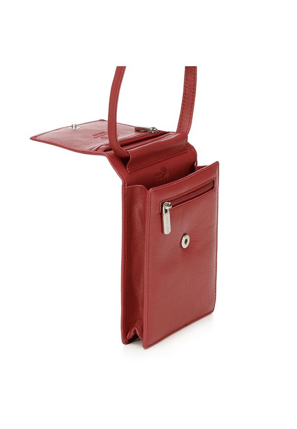 Wittchen - Minitorebka crossbody skórzana 2 w 1. Kolor: czerwony. Materiał: skóra