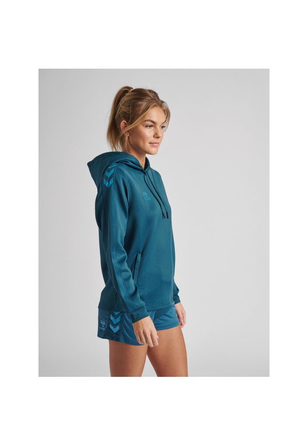 Bluza do piłki ręcznej damska Hummel Core XK z kapturem. Typ kołnierza: kaptur. Kolor: niebieski. Sport: piłka ręczna