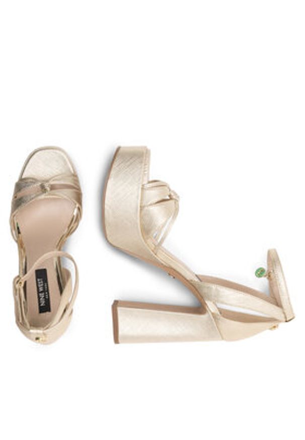 Nine West Sandały AAHIDA ZL23002CC Złoty. Kolor: złoty. Materiał: skóra