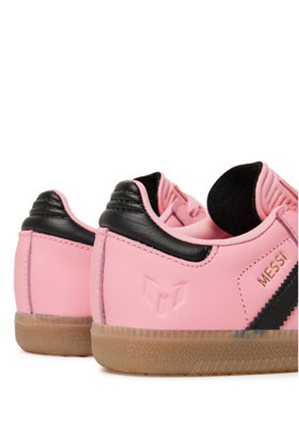 Adidas - adidas Buty do piłki nożnej Samba Messi Indoor JR0424 Różowy. Kolor: różowy. Materiał: skóra