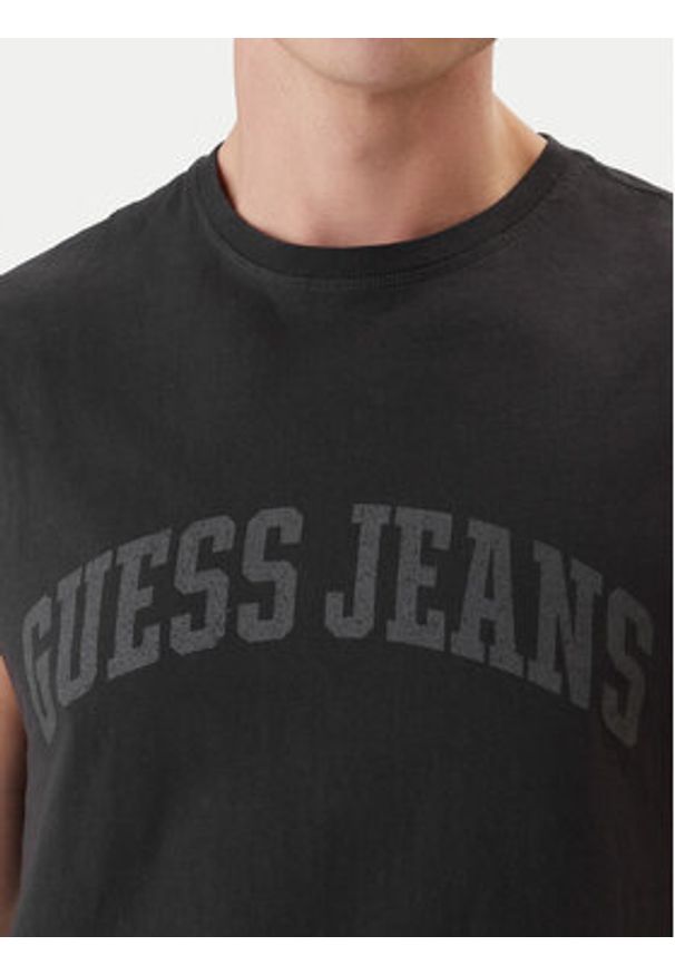 Guess Jeans Tank top M6GPB2 K8FQ4 Czarny Regular Fit. Kolor: czarny. Materiał: bawełna