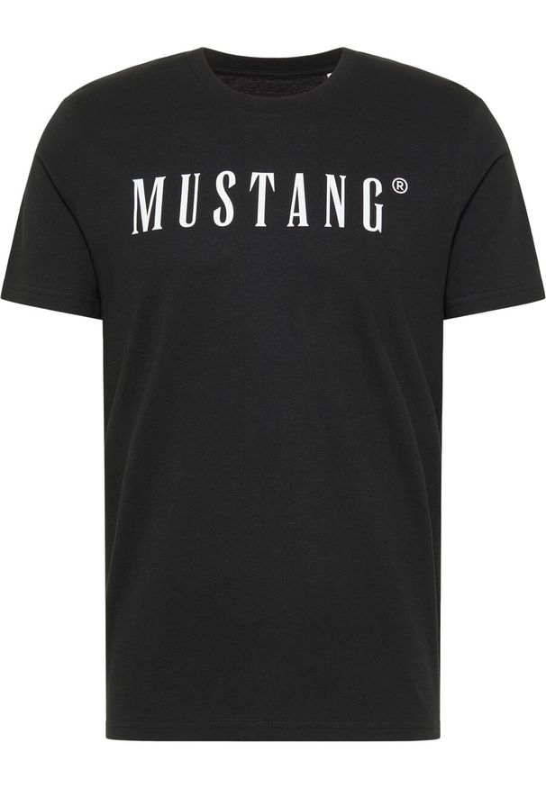 Mustang - MUSTANG Style Alex C LOGO Tee MĘSKI T-SHIRT KOSZULKA NADRUK Black 1013221 4142. Okazja: na imprezę, na co dzień, na randkę. Materiał: skóra, jeans, bawełna. Wzór: nadruk. Sezon: lato. Styl: elegancki, casual, klasyczny, sportowy