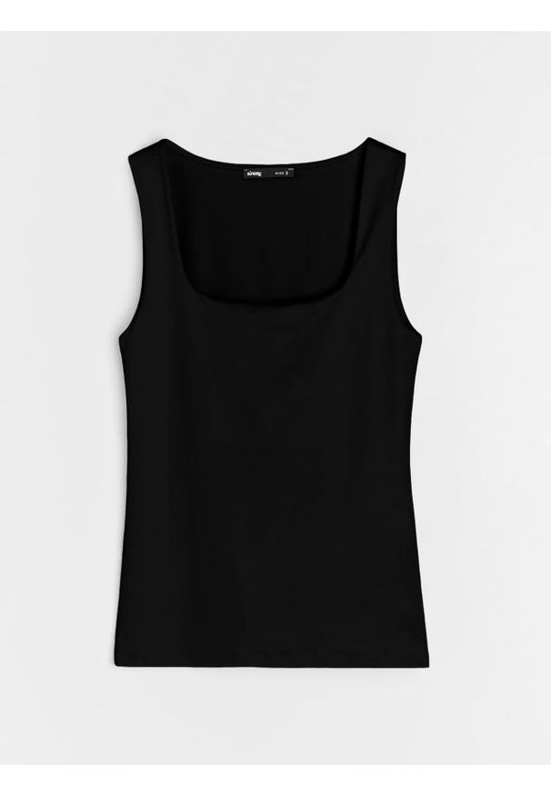 Sinsay - Klasyczny top - czarny. Kolor: czarny. Styl: klasyczny