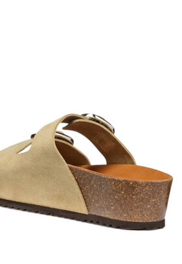 Geox Klapki D Brionia H D551DA 00022 C6738 Beżowy. Kolor: beżowy. Materiał: zamsz, skóra
