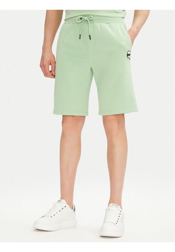 Karl Lagerfeld - KARL LAGERFELD Szorty sportowe 705014 552900 Zielony Regular Fit. Kolor: zielony. Materiał: bawełna. Styl: sportowy