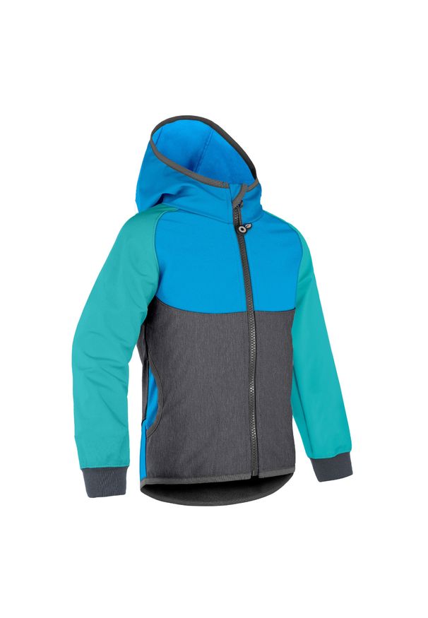 UNUO - Kurtka softshellowa dziecięca z polarem Basic, Multicolor Turquoise. Kolor: zielony. Materiał: polar. Sezon: jesień, wiosna
