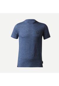 FORCLAZ - Koszulka trekkingowa męska, Forclaz Travel 100 Merino. Kolor: niebieski. Materiał: wełna, akryl, materiał. Sezon: zima, lato #1