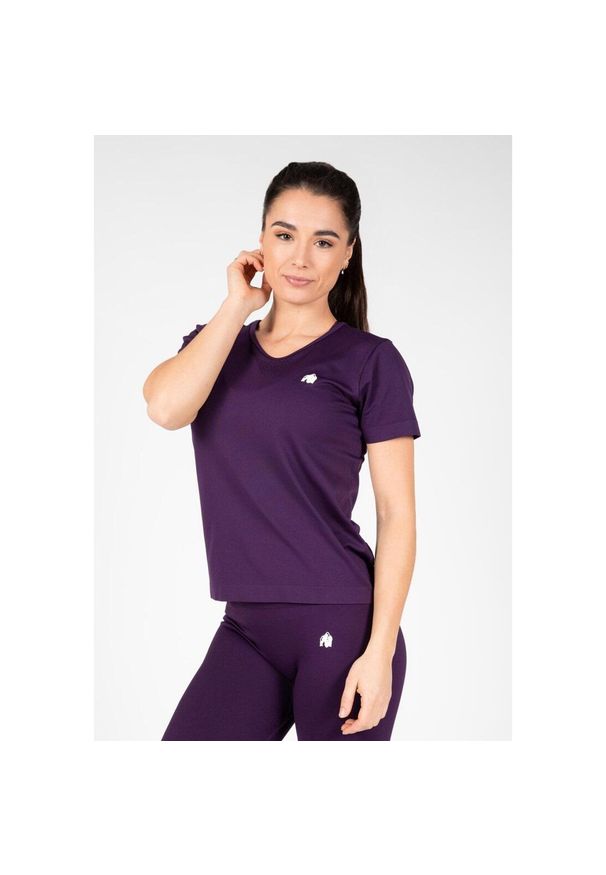 GORILLA WEAR - Koszulka bezszwowa fitness damska Gorilla Wear Neiro. Kolor: fioletowy. Sport: fitness