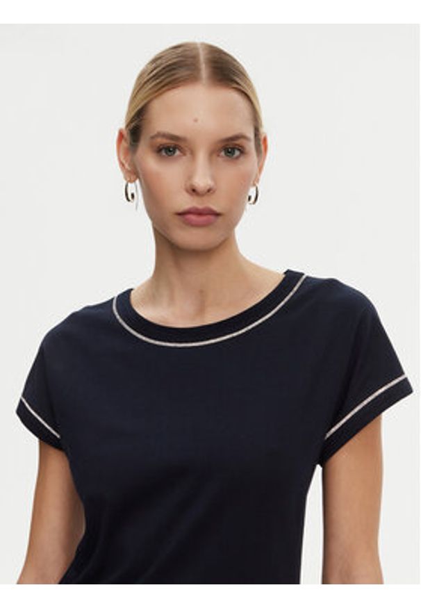 Luisa Spagnoli T-Shirt Brescello 542123 Czarny Regular Fit. Kolor: czarny. Materiał: bawełna