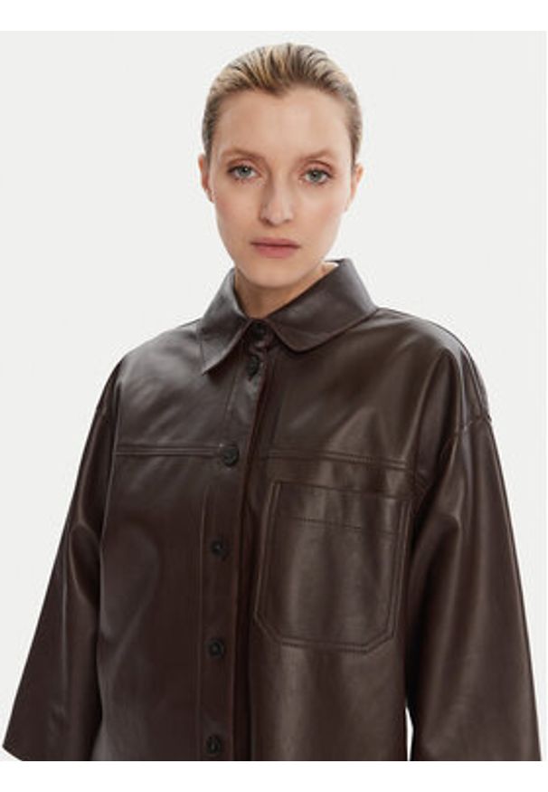 Weekend Max Mara Kurtka skórzana Stecca 2525446051 Brązowy Relaxed Fit. Kolor: brązowy. Materiał: skóra