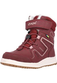 ZigZag - Dziecięce buty zimowe Zigzag Rincet. Zapięcie: rzepy. Kolor: czerwony, pomarańczowy, wielokolorowy. Szerokość cholewki: normalna. Sezon: zima. Sport: turystyka piesza