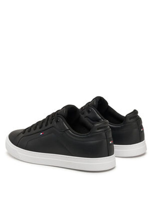 TOMMY HILFIGER - Tommy Hilfiger Sneakersy Icon Court Pinperf Lth FM0FM05483 Czarny. Kolor: czarny. Materiał: skóra