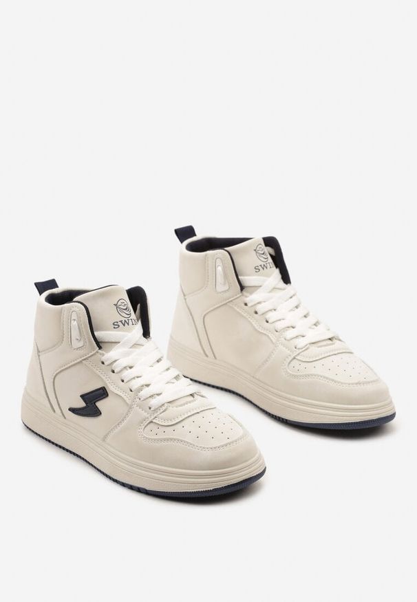 Born2be - Beżowo-Granatowe Sneakersy Eudala. Kolor: beżowy. Materiał: jeans