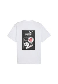Puma - Męska koszulka z grafiką retro FC St. Pauli PUMA White Red Black. Kolor: czerwony, biały, wielokolorowy, czarny. Wzór: aplikacja, nadruk. Sport: piłka nożna
