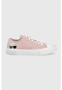 Karl Lagerfeld tenisówki KAMPUS III damskie kolor różowy. Nosek buta: okrągły. Zapięcie: sznurówki. Kolor: różowy. Materiał: guma