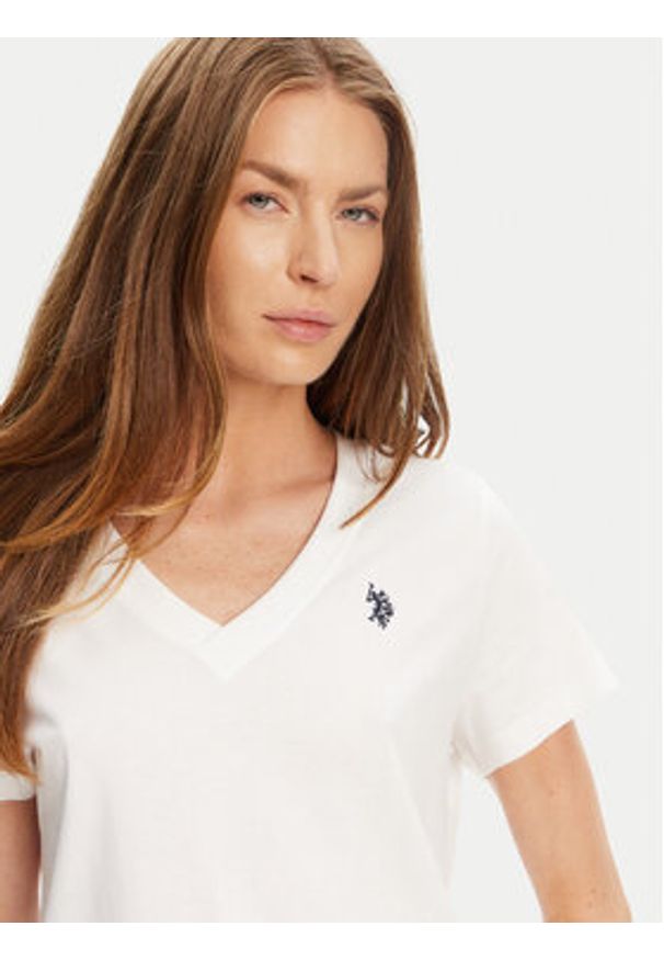 U.S. Polo Assn. T-Shirt WUP0635 Biały Classic Fit. Typ kołnierza: polo. Kolor: biały. Materiał: bawełna