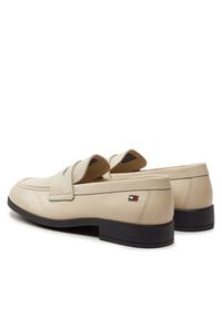 TOMMY HILFIGER - Tommy Hilfiger Lordsy Flag Leather Classic Loafer FW0FW08030 Beżowy. Kolor: beżowy. Materiał: skóra