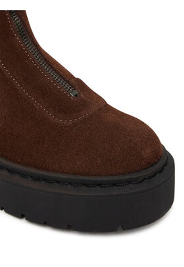 Steve Madden Botki SM11003404 Brązowy. Kolor: brązowy. Materiał: skóra, zamsz