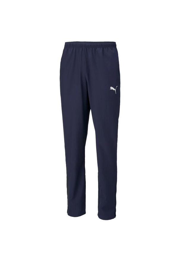 Spodnie męskie Puma teamRISE Sideline Pants. Kolor: niebieski. Materiał: dresówka. Sport: piłka nożna
