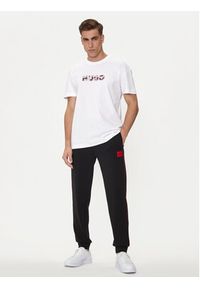 Hugo T-Shirt Camo Logo 50514969 Beżowy Regular Fit. Kolor: beżowy. Materiał: bawełna