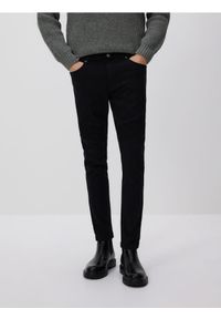Reserved - Bawełniane spodnie skinny - czarny. Kolor: czarny. Materiał: bawełna