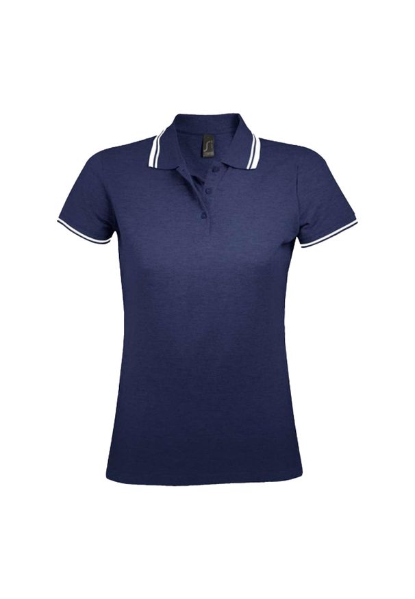 SOL'S - Damska Koszulka Polo Pasadena. Typ kołnierza: polo. Kolor: biały, wielokolorowy, niebieski