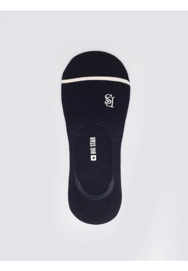 Big-Star - Stopki damskie bawełniane granatowe Nastka 403. Kolor: niebieski. Materiał: bawełna. Wzór: haft