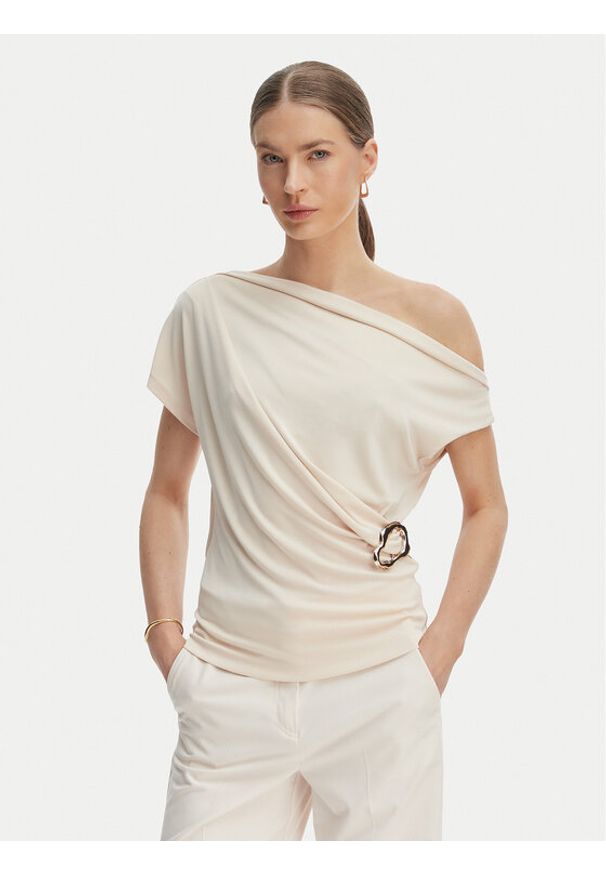 Rinascimento Bluzka CFC0128664003 Beżowy Regular Fit. Kolor: beżowy. Materiał: syntetyk