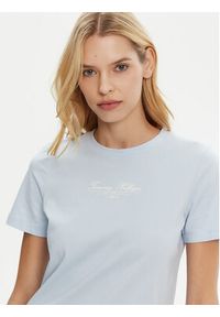 TOMMY HILFIGER - Tommy Hilfiger T-Shirt WW0WW45428 Błękitny Regular Fit. Kolor: niebieski. Materiał: bawełna #3